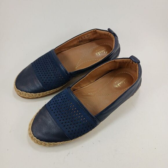 Clarks Artisan Women's Reeney Helen Slip On Espadrilles Comfort w/ Juit Blue 7.5 - Picture 4 of 10